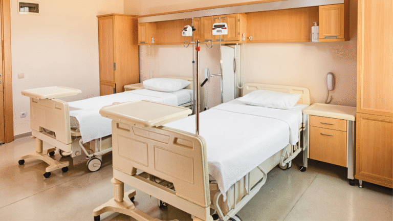 AJM Textiles flat hospital bed sheets tailored for patient beds, offering breathable comfort, durability, and hygiene for clinical use.